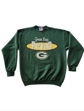 Vintage Logo Athletic Green Bay Packers Crewneck Sweatshirt Sz L